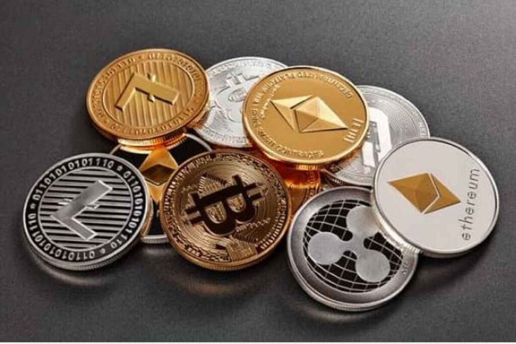 A diverse collection of popular cryptocurrencies like Bitcoin, Ethereum, and Ripple, ideal options for the best crypto to invest in 2024 for high returns.