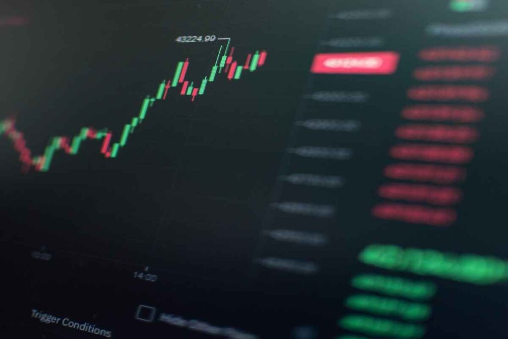 a financial chart, likely representing candlestick patterns, displaying price movements used in future trading. 